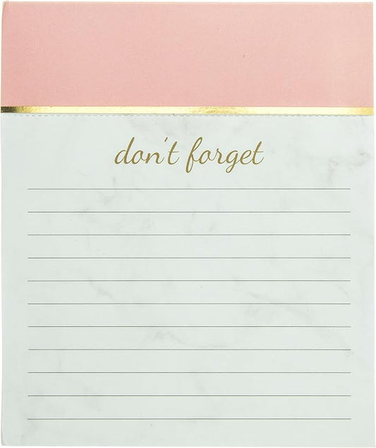 Graphique Blush Pink Jotter Notepad, Pad of Paper w/ 250 Tearable Ruled Pages, Elegant and Fun, Embellished with Gold Foil, Great for Kitchen Counters, Nightstands, Desks, and More, 4.5" x 5.5" x 1"