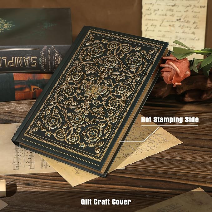 MGGAO Line Notebooks for Women Men, A5 Aesthetic Hardcover Ruled Diary | Vintage Design, 224 Pages, Ribbon, 100 GSM Thick Paper, Journal for Writing, Note Taking, Office, School, Journaling