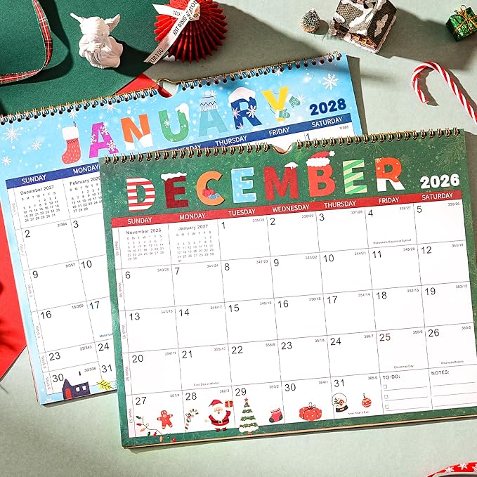 Calendar 2026-2028 - 2 Year Calendar 2026-2028, 24-Month Calendar, Wall Calendar 2026-2027, Jul. 2026 - Jun. 2028, 14.8" x 11.4", 2 Year Calendar, Thick Paper - 12 Themes