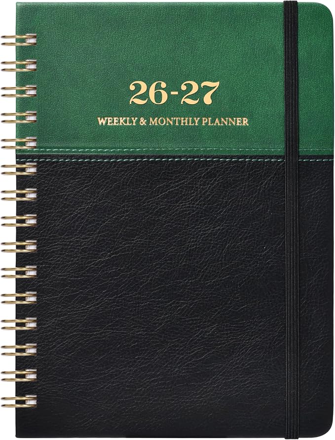 Planner 2026-2027 - Weekly Monthly Planner 2026-2027, 6.1" x 8.3" | July 2026 to June 2027, Calendar Planners with Elastic Closure, Inner Pocket