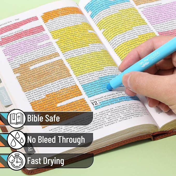 Mr. Pen- No Bleed Gel Highlighters, Dark Sunshine & Smiles, 8 Pack | Bible Highlighters and Pens No Bleed, Bible Markers for Study, Journaling, School Supplies and Accessories