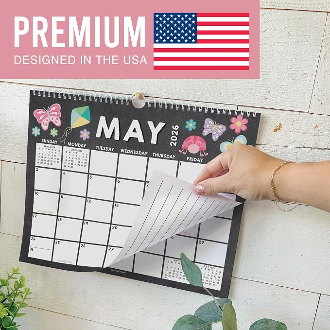 2026 Calendar Wall - 2026 Wall Calendar Large, 18-Month Hanging Calendars for School, Home & Office, Academic Monthly Calendar from January 2026 to June 2027, Back to School Teacher Gifts