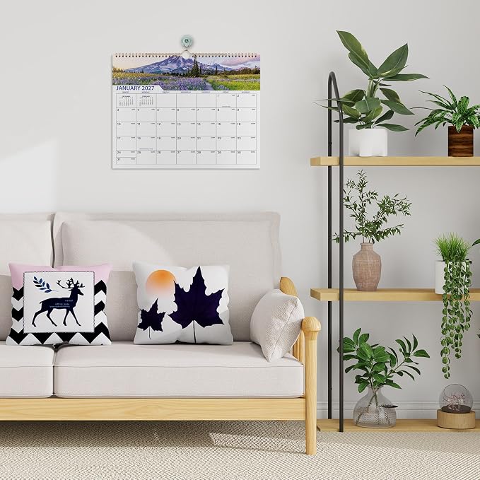 Calendar 2026-2027 - 18 Months Wall Calendar 2026-2027 | July 2026 - December 2027, 2026-2027 Calendar with 15" x 11.5" Thick Paper, Twin-Wire Binding & Hanger, Julian Dates