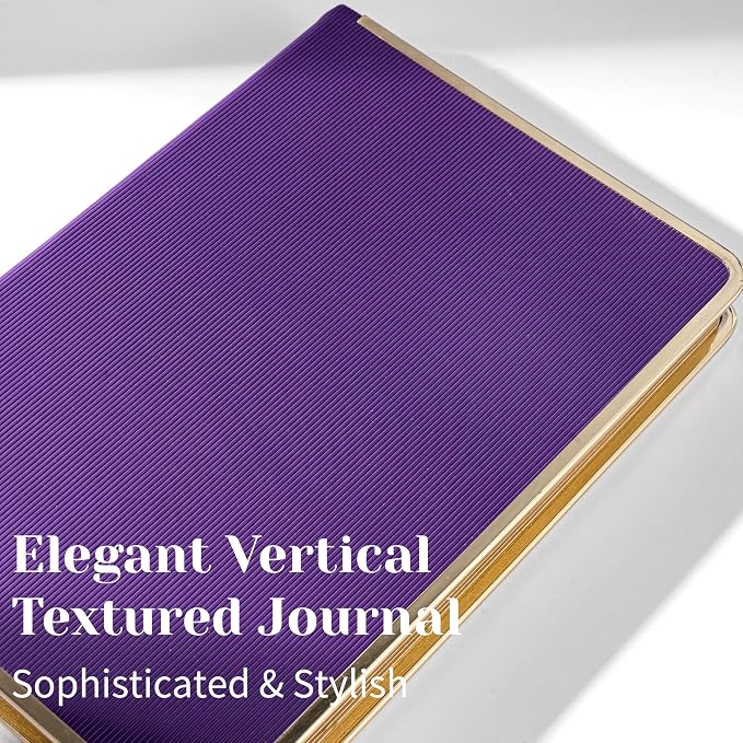 CAGIE Elegant Gold-Edged Journal for Women – Aesthetic Vegan Leather A5 Notebook, 256 Pages 100GSM Thick Paper Hardcover Diary, Gift Journals for Writing