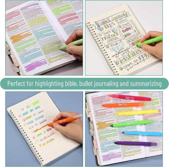 Mr. Pen- No Bleed Gel Highlighters, Vintage Colors, 16 Pack | Bible Highlighters and Pens No Bleed, Bible Markers for Study, Journaling, School Supplies and Accessories