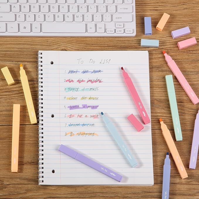 Mr. Pen- Aesthetic Highlighters No Bleed, 10 Pack, Assorted Colors | Chisel Tip, Cute Highlighters Assorted Colors for Journaling, Highlighting, Underlining, Fast Dry, Back to School Supplies