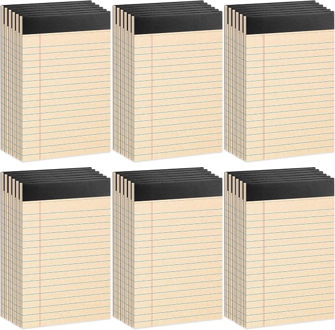 48 Pack Legal Pads 5 x 8 Inch Recycled Paper Writing Pads College Ruled | 30 Sheet Per Pad with Perforated Pages, Eco Friendly Memo Pads for Office, School and Home Notes, Lists and Daily Writing