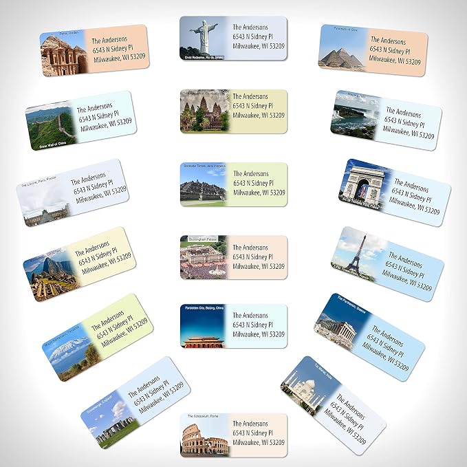 Customized Personalized Address Labels - Made in the USA by Kenco (250 Labels, World Destinations)