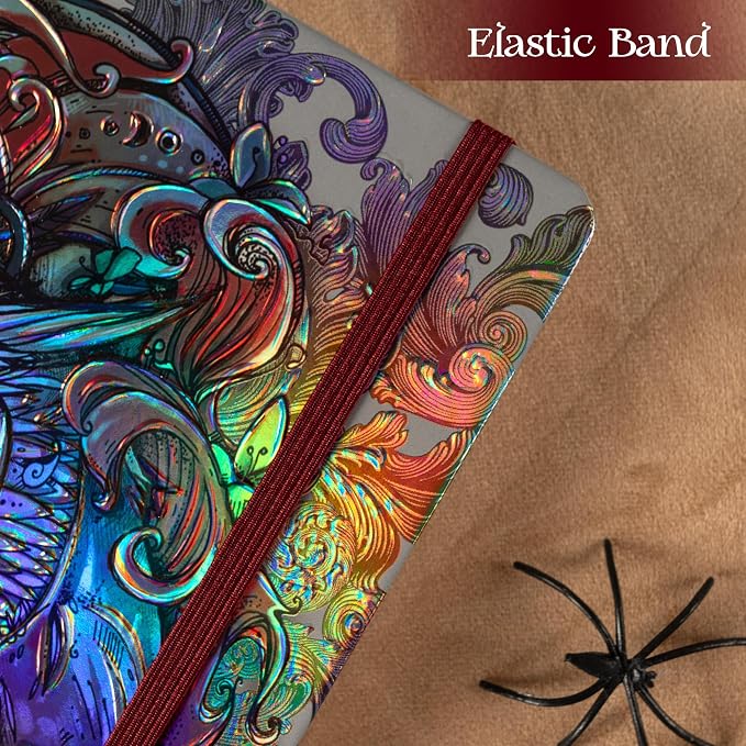 MGGAO B5 Lined Journal Notebook, Aesthetic Owl Embossed, Hardcover | Wide Ruled, 6.8" X 9.1", 192 Pages, Ribbon, Elastic Band, For Women & Men, For School & Office, Writing & Note Taking