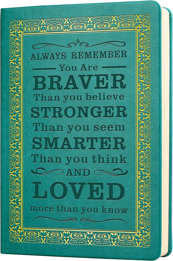JOHSBYD Journal for Women - A5 Lined Hardcover Notebook and Diary for Teen Girls, 200 Pages 100GSM Bleedproof Paper, Inspirational Back to School College Supplies (Green)