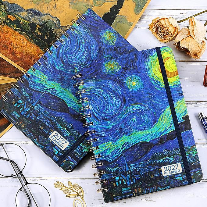 2027 Planner – Weekly ＆ Monthly Planner 2027, Jan.2027 - Dec.2027, 6.4" x 8.5", 2027 Calendar Planner with Tabs, Hardcover, Strong Binding, Thick Paper, Back Pocket, Elastic Closure, Inner Pocket