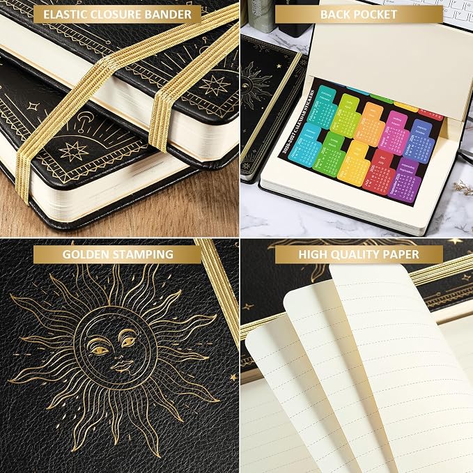 Planner 2026-2027 - Academic Planner 2026-2027, July 2026 - June 2027, 5.75" x 8.25", 2026-27 Weekly and Monthly Planner, Faux Leather planner 26-27 with Back Pocket & 40 Notes Pages - The Sun