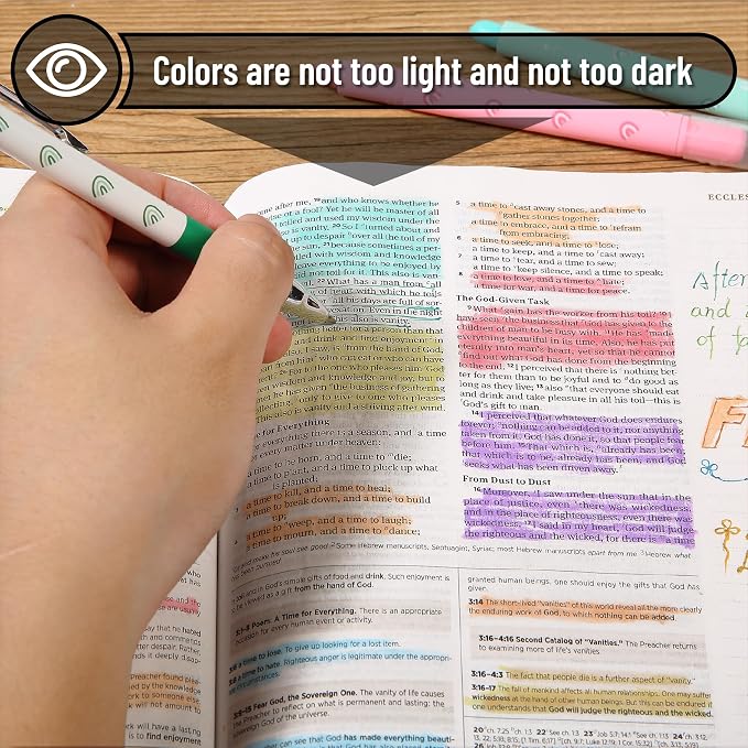 Mr. Pen- Bible Highlighters and Pens No Bleed, 12 Pack | Colorful Ink Pens for Highlighting, Bullet Journaling, Note-Taking, Summarizing, Bible Study, Planning, School and Office Use