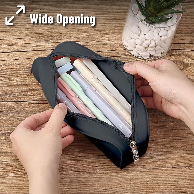 Mr. Pen- Silicone Pencil Case, Aesthetic Pencil Bag for Women, Makeup Pouch | Multifunctional Pouch for Stationery, Cosmetics and Electrical Goods Storage