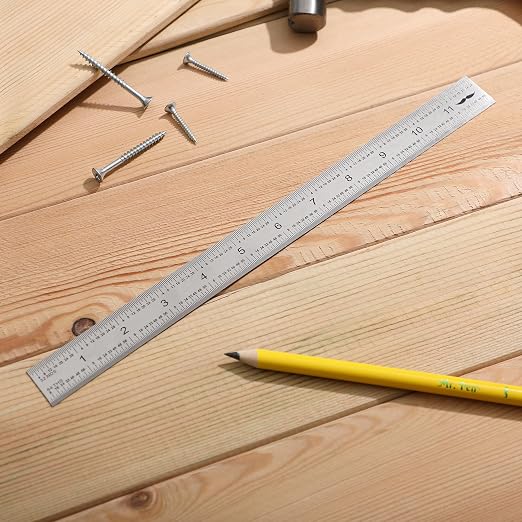 Mr. Pen- Machinist Ruler, 12 Inch, Stainless Steel Imperial | Precision Measuring Tool, 1/8", 1/16", 1/32", 1/64" Graduation for Engineering, Carpentry, Drafting, Office, School