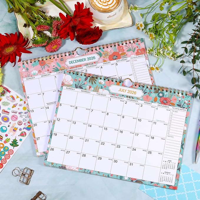 2026-2027 Wall Calendar - 2026-2027 Calendar, 8.5" x 11" | Jul. 2026 - Dec. 2027, Wall Calendars with Julian Dates, Twin-Wire Binding