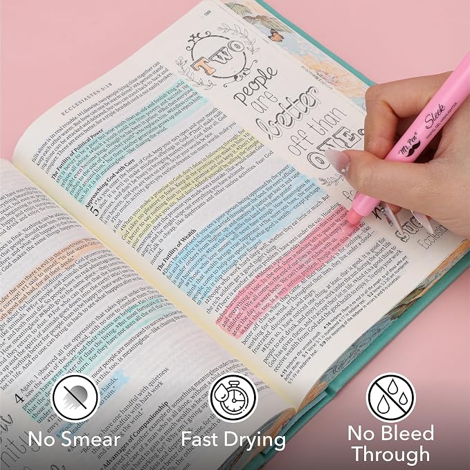 Mr. Pen- Bible Highlighters and Pens, 20 Pack Bible Journaling Kit | 8 Colors Gel Highlighters No Bleed and 12 Colors Fineliner Pens, Fast Dry and No Smear for Journaling, Planner