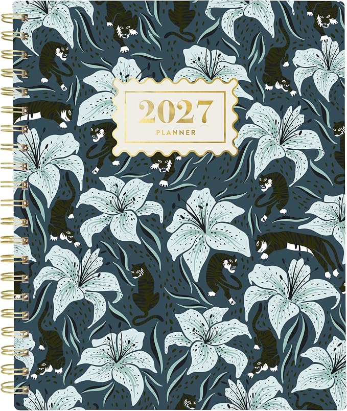 Mead Cambridge 2027 Planner, Weekly & Monthly, 15-Month Oct-Dec, 8.5" x 11", CatCoq, Tiger (CC05-905-27)