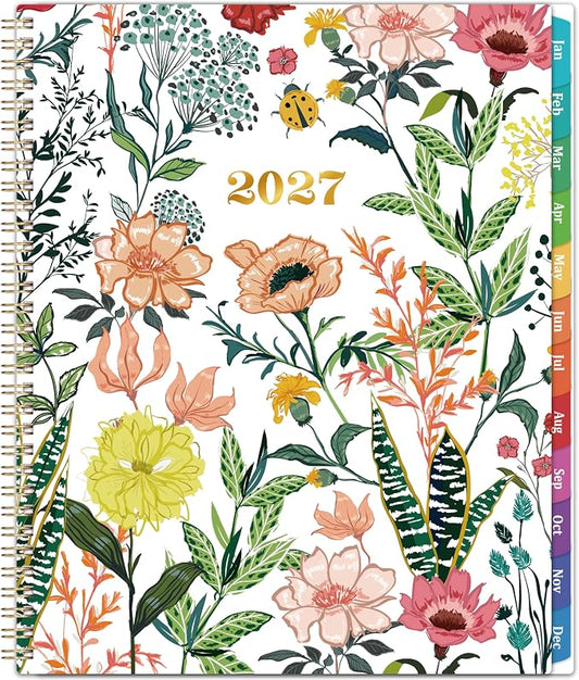 2027 Planner – Weekly ＆ Monthly Planner 2027, Jan. 2027 – Dec. 2027, 8.5" x 11" with Colorful Tabs, Flexible Cover, Thick Paper, Twin-Wire Binding, Back Pocket, To-Do ＆ Notes