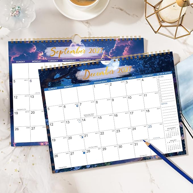 2027 Calendar - 2027 Wall Calendar, JAN 2027 - DEC 2027, 8.5" x 11" | 2027 Wall Calendar 12 Month with Hanging Hook, To-do & Notes, Perfect for Classroom, Home and Office Organization