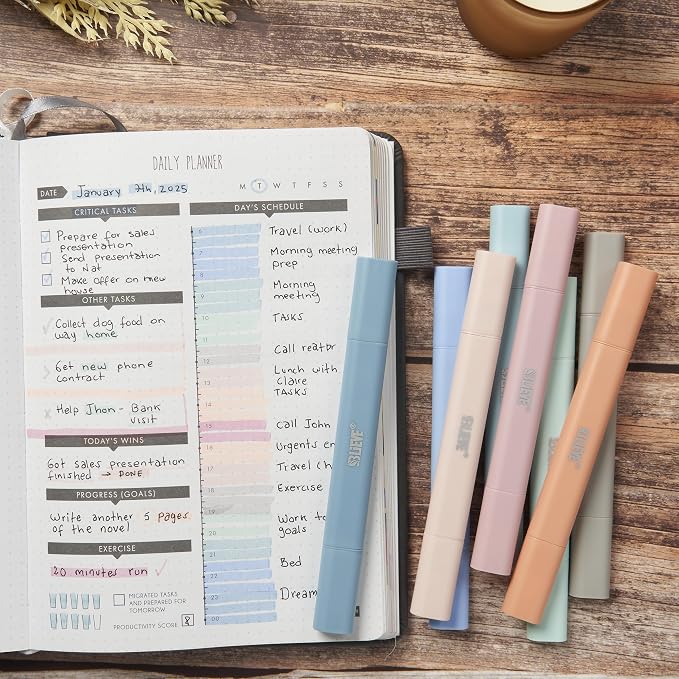 BLIEVE Bible Highlighters No Bleed Through, Pastel Colors, Dual Tip, 8 Pack | Aesthetic Cute Highlighters, Chisel Tip & Fine Point For Bible & Journaling, Back To School Supplies