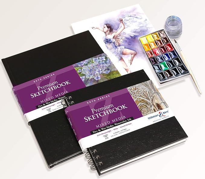 Stillman & Birn Zeta Series Wirebound Sketchbook, 6" x 8", 270 gsm (Extra Heavyweight), White Paper, Smooth Surface