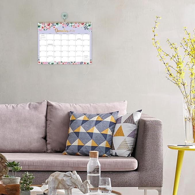 Calendar 2026-2027 - Wall Calendar 2026-2027, 11" x 8.5", JUL.2026 -DEC.2027, 18 Monthly Wall Planner Large, Hanging Hook, Wall Calendar With Twin-Wire Binding