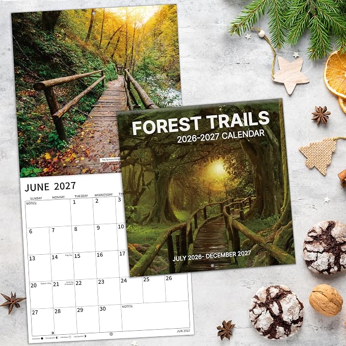 2026-2027 Wall Calendar, 2026-2027 Pathways Calendar, 18 Months from Jul 2026 - Dec 2027, 12" x 24" Open, Thick Paper, Hanging Holes, Large Blocks, Holidays, Gifts for Planning Organizing