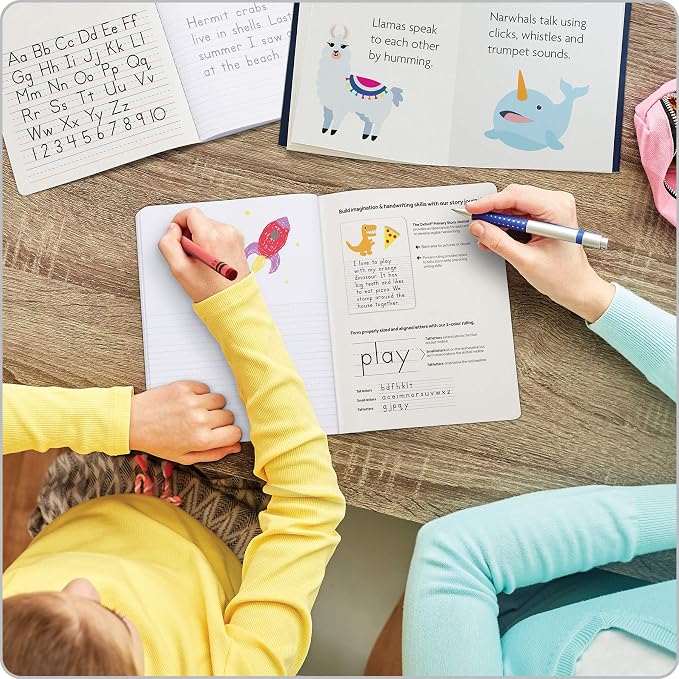 Oxford Primary Composition Notebooks, Kids Handwriting & Drawing Story Journal, Pre-K, Grades K-2, 100 Sheets/200 Pages, 9 3/4 x 7 1/2, (63784) (Pack of 4)