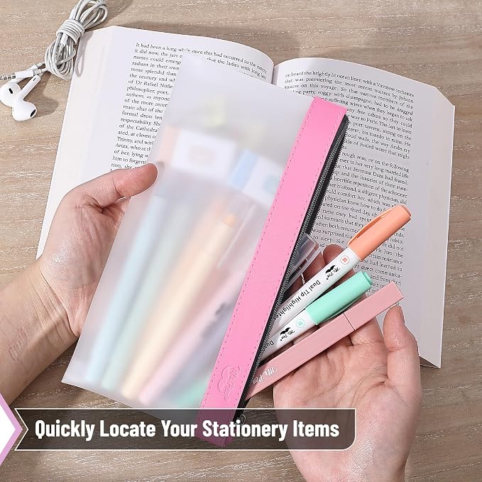 Mr. Pen- Clear Pencil Pouch, 8.50"x4.25", 3 Pack, Durable TPU Material | Medium Water-Resistant Pencil Bags with Smooth Zipper, Multipurpose Clear Pouch for Stationery, School, Office