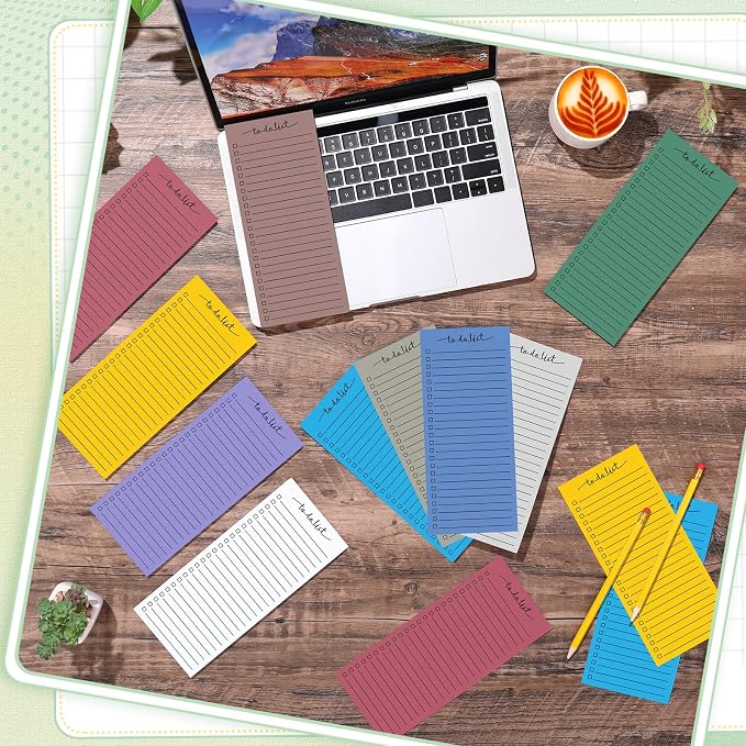 Censen 10 Pack 500 Sheets to Do List Notes Daily Checklist Notepad with 50 Sheets Undated Memo Pad Color Block Shopping List Weekly Plan Notepad Organizer Planners(Assorted Color,Lined)