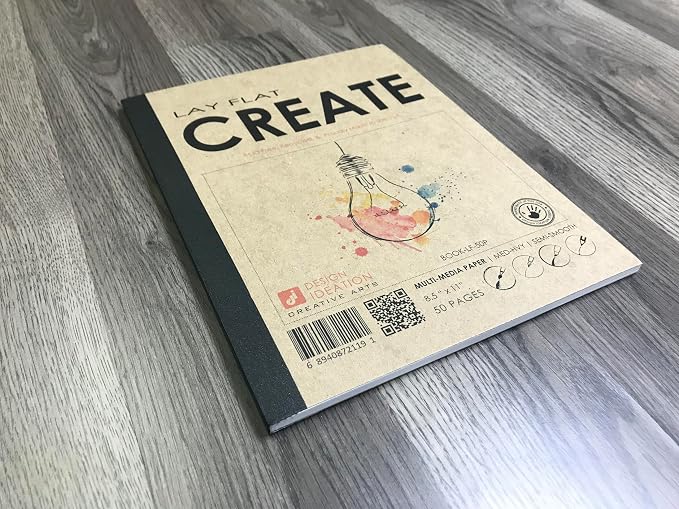 Design Ideation Lay Flat Create. Removable Sheet Sketchbook. Premium Paper. Smart-Bind Reinforced Lay Flat Binding. (8.5" x 11") LF-2550-LS