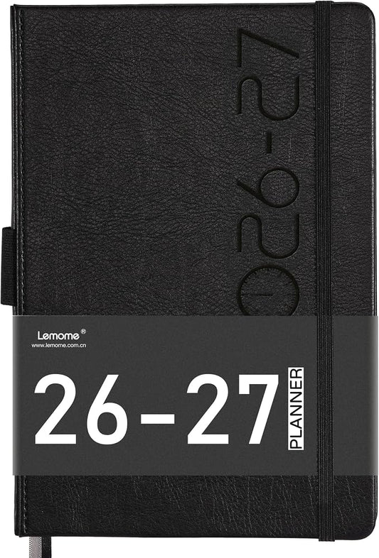 2026-2027 Planner - Planner 2026-2027 with Pen Loop, Jul 2026 - Jun 2027, to Achieve Your Goals & Improve Productivity, Thick Paper, 40 Note Pages, Inner Pocket, 5.75" x 8.25" - Black