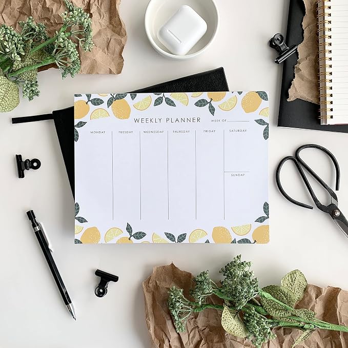 Weekly Planner 9 x 7, Productivity Planner for Goals & To-Do Lists | 52 Undated Tear-Off Sheets for To Do List, Goals, Priorities, Notes, Appointments, Planning Notebook for Work, School & Home
