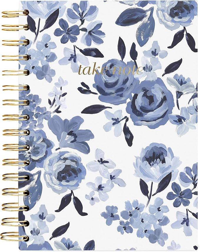 Graphique Hardbound Journal, Caitlin Wilson Floral Design – 160 Ruled Pages, "Take Notes" Quote Embellished in Gold Foil on the Cover, 6.25" x 8.25" x 1" – For Taking Notes, Lists and More