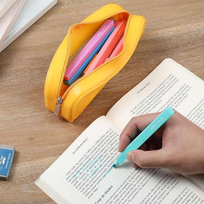 Mr. Pen- Silicone Pencil Case, Aesthetic Pencil Bag for Women, Makeup Pouch | Multifunctional Pouch for Stationery, Cosmetics and Electrical Goods Storage