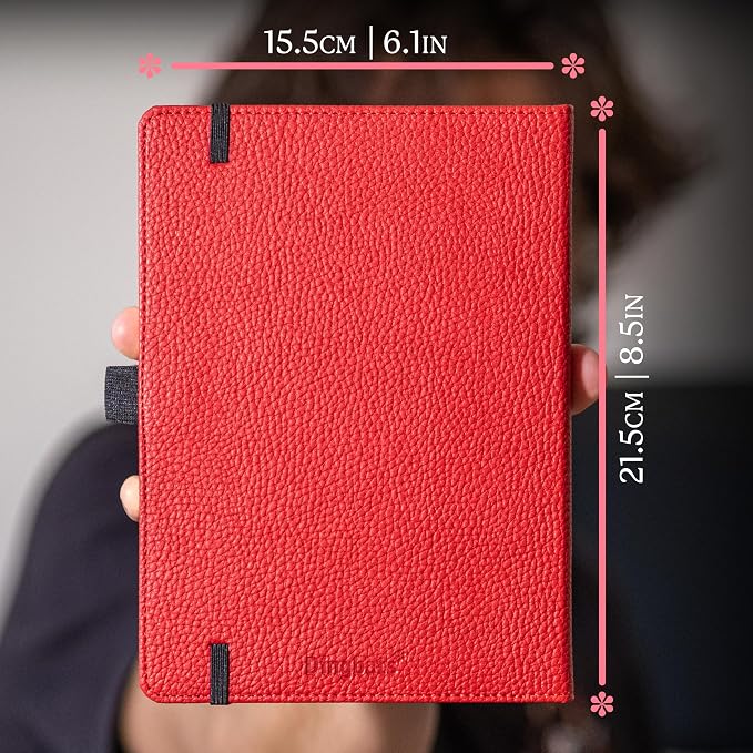 Dingbats Wildlife Ruled Journal A5 - Vegan Leather Hard Cover, Ideal for Work, Travel - Pocket, Elastic Closure, Bookmark