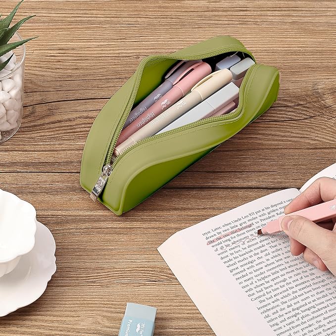 Mr. Pen- Silicone Pencil Case, Aesthetic Pencil Bag for Women, Makeup Pouch | Multifunctional Pouch for Stationery, Cosmetics and Electrical Goods Storage
