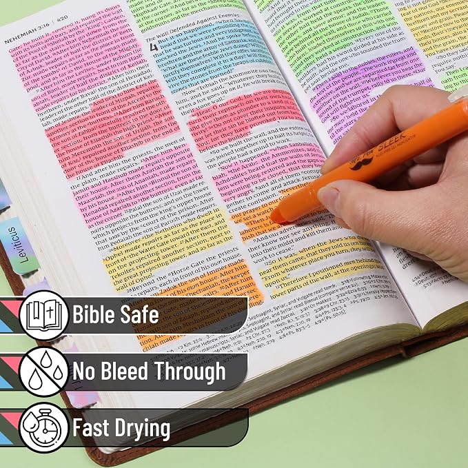 Mr. Pen- No Bleed Gel Highlighters, Fluorescent Assorted Colors, 12 Pack | Bible Highlighters and Pens No Bleed, Bible Markers for Study, Journaling, School Supplies and Accessories