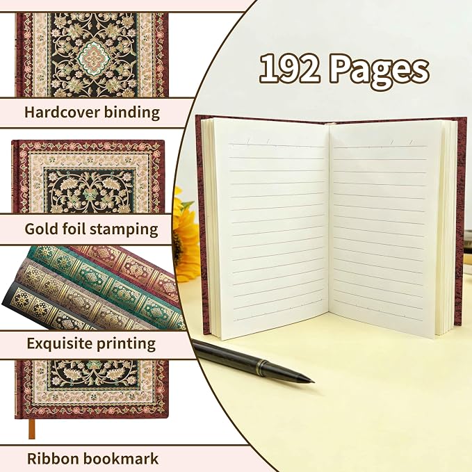 Mlife A6 Small Notebook,Lined Pocket Notebook Hardcover,Journaling Notebooks,192 Pages,100 GSM paper,3.74''* 5.5'',Mini Journal for Women and Man