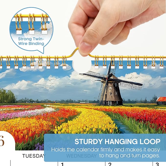 Calendar 2026-2027, 21-Month Wall Calendar Runs from Apr 2026 to Dec 2027,11.5" x 14.7",Large Monthly Calendar with Twin-Wire Binding, Perfect for Home or Office - Global Attractions