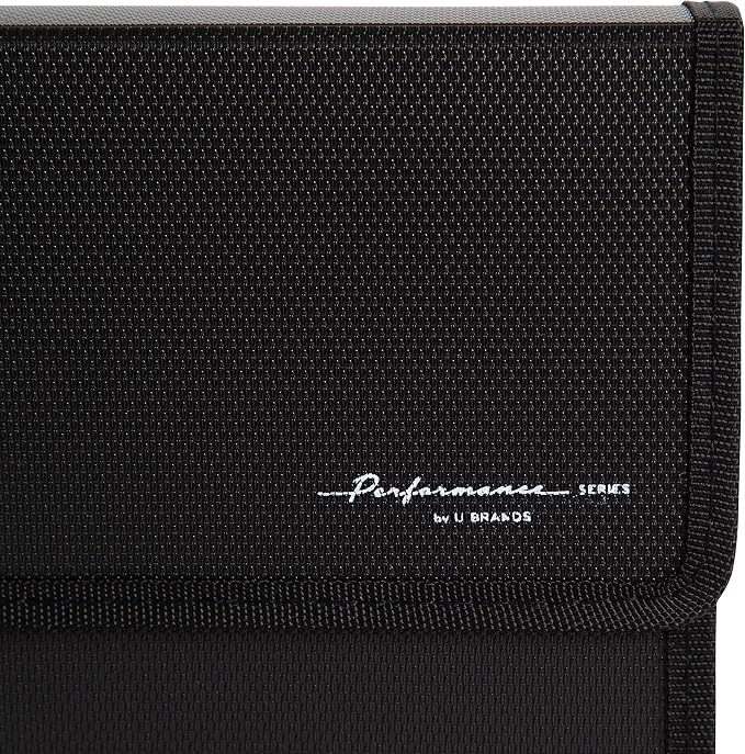 U Brands 13-Pocket Fashion Performance Expandable File Folder (Black)