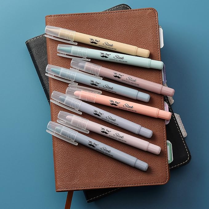 Mr. Pen- No Bleed Gel Highlighters, Morandi Colors, 8 Pack | Bible Highlighters and Pens No Bleed, Bible Markers for Study, Journaling, School Supplies and Accessories