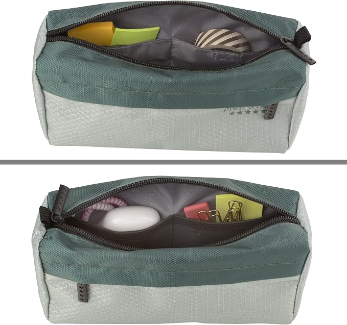 Five Star Pencil Pouch, Pen Case, 9-Pocket Zipper Pouch, Storage Organizer for School Supplies Earbuds Chargers Cables Makeup, Green/Juniper (500214F-ECM)