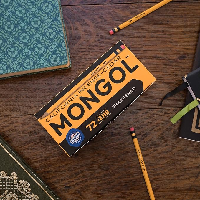 Mongol Classic Incense Cedar #2 Pencil - 72-Pack - Pre-sharpened, European Graphite Core, US Grown Cedar, Smudge Free Eraser – Nontoxic PMA Certified