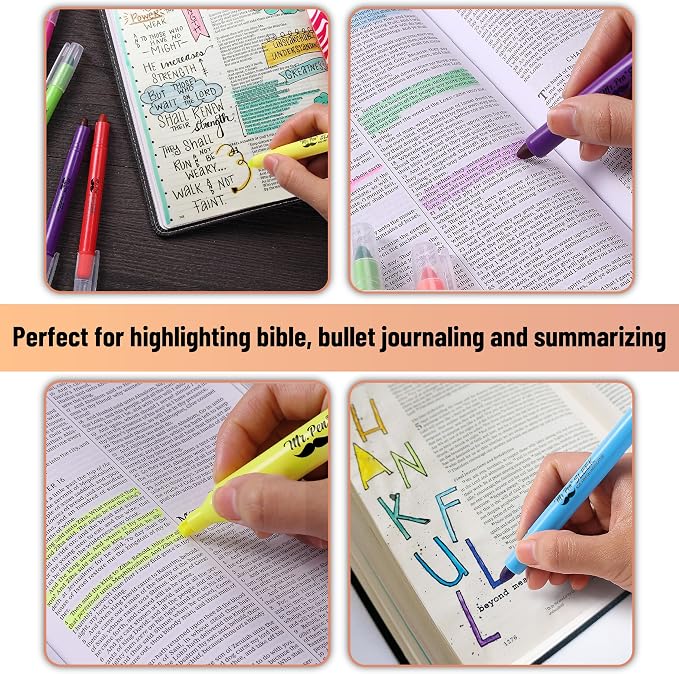 Mr. Pen- No Bleed Gel Highlighters, Colorful, 12 Pack | Bible Highlighters and Pens No Bleed, Bible Markers for Study, Journaling, School Supplies and Accessories