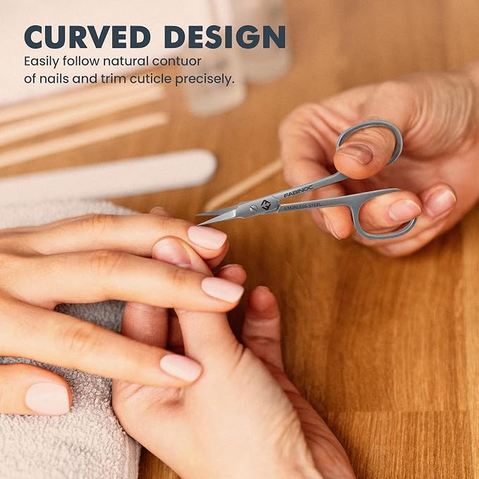 Cuticle Scissors Extra Fine Curved – German Quality Stainless Steel – Manicure Scissors for women – Beauty Scissors for Eyelash, Eyebrows and Dry Skin