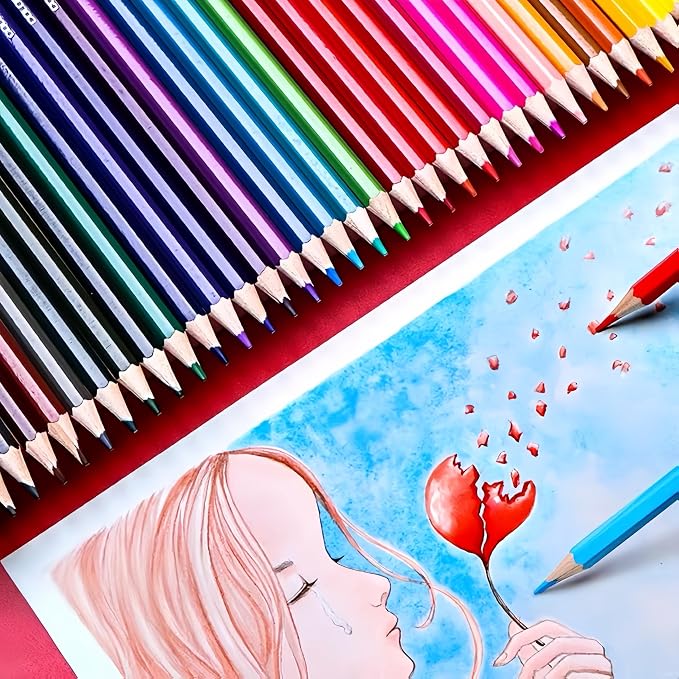 Premium Colored Pencils Set - Artist-Grade, Soft Oil-based Colored Pencils for Vibrant Drawing, Coloring & Sketching, Perfect for Artists & Adults (48 pcs)