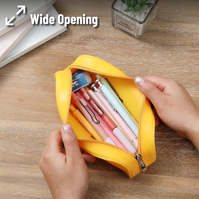 Mr. Pen- Silicone Pencil Case, Aesthetic Pencil Bag for Women, Makeup Pouch | Multifunctional Pouch for Stationery, Cosmetics and Electrical Goods Storage