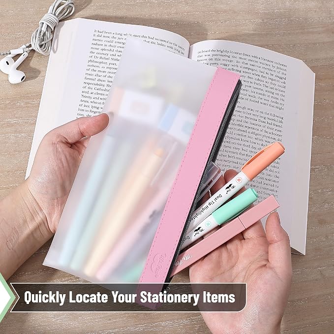 Mr. Pen- Clear Pencil Pouch, 8.50"x4.25", 6 Pack, Durable TPU Material | Medium Water-Resistant Pencil Bags with Smooth Zipper, Multipurpose Clear Pouch for Stationery, School, Office